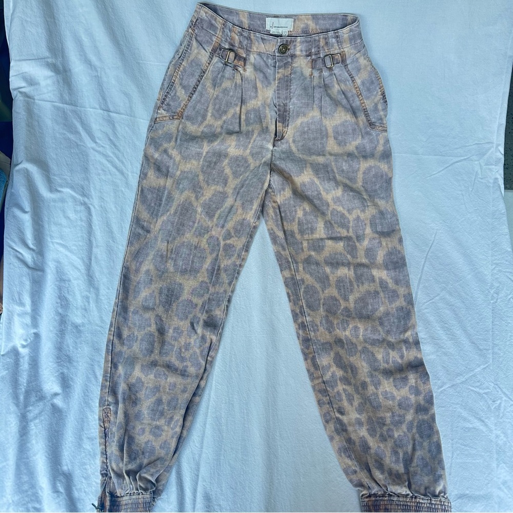 Anthropologie Beige and Gray Textured Pants